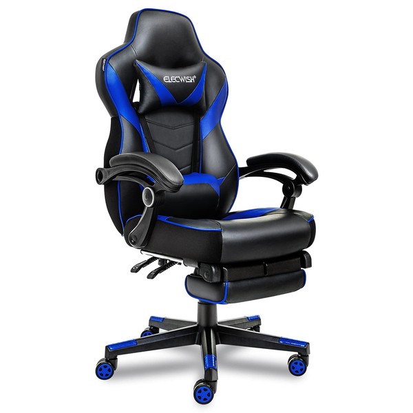 ARTETHYS Gaming Chair for Adults Ergonomic Racing Style High Back Computer Chair with Footrest Headrest and Lumbar Support PU Leather 90-150 Degree Tilt
