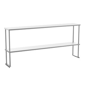 Flash Furniture Reese Commercial Metal Double Kitchen Overshelf, Two-Tier, Adjustable Shelf, 430 Stainless Steel, 18 Gauge, NSF Certified, 72" x 12"