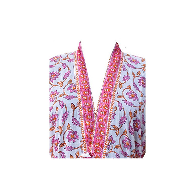 Mango Gifts 100% Cotton Hand Block Print Bathrobe Women Cover