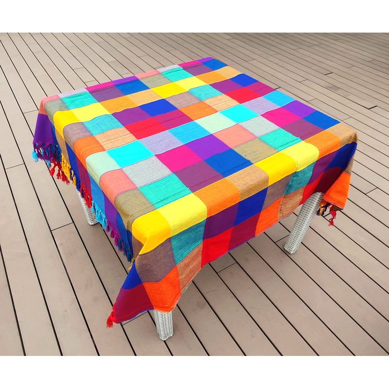 ALKIMIA INC Mexican Traditional Tablecloth Colorful (1, Rectangular)