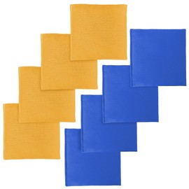 Nattork Cornhole Bags Set of 8 - Premium Corn Hole Bean Bags for Tossing - All Weather Resistant 8 Duck Cloth Double Stiched Corn Hole Bags and Tote Bags - Regulation Size (Blue & Yellow)