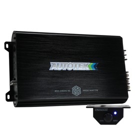 Autotek Street Machine 3600W 2 Channel Car Audio Amplifier with Bass Knob & Equalizer to Optimize Frequencies for Subwoofers and Full-Range Speakers