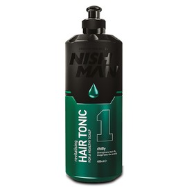 Nish Man Grooming Chilly Hair Tonic - Nishman Tonic Revitalizing Refreshing for a Healthy Scalp - Accelerates Blood Circulation - Prevents Dandruff - Slow Down Male Hair Loss – 400ml