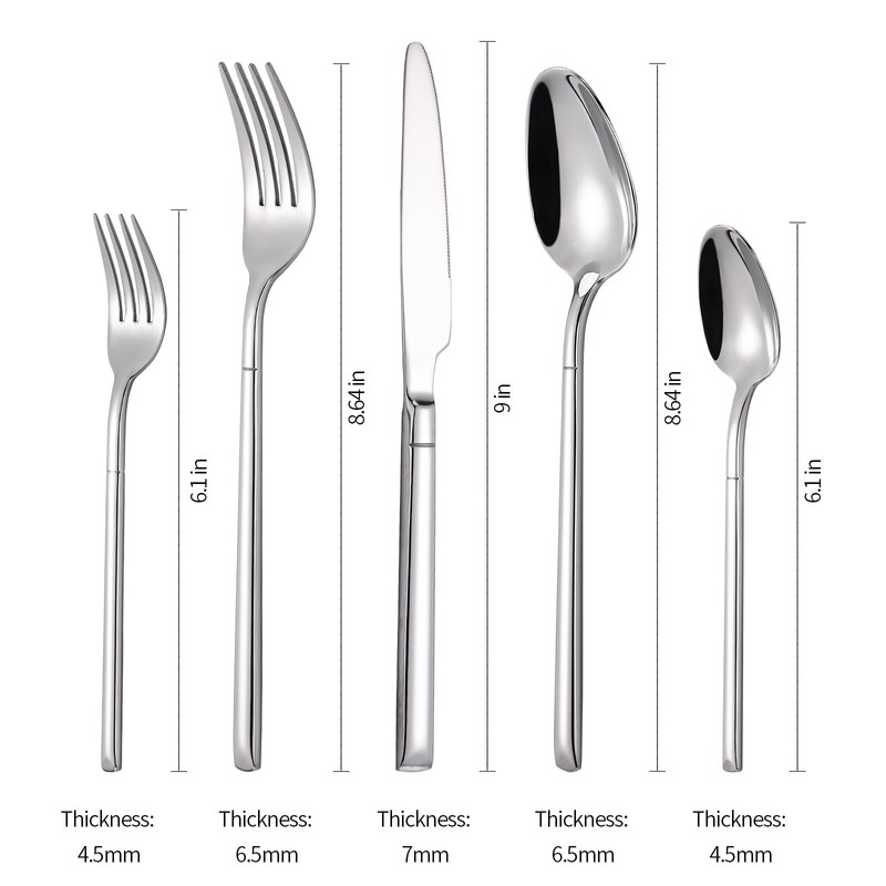 Forged Silverware Set for 4, Prendcyx Heavy Duty Stainless Steel