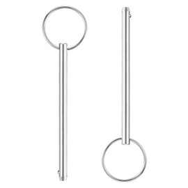 sourcing map 2Pcs 6.3mmx77mm Quick Release Pins, 316 Stainless Steel Marine Hardware for Marine Mountain Seat, Ship Outfitting, Shipbuilding, Silver