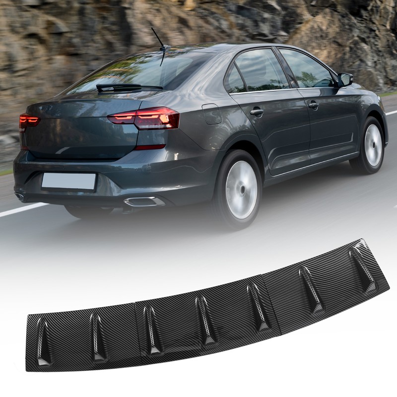 3 Pcs Chassis Deflector Universal Black Rear Lip Shark Fin