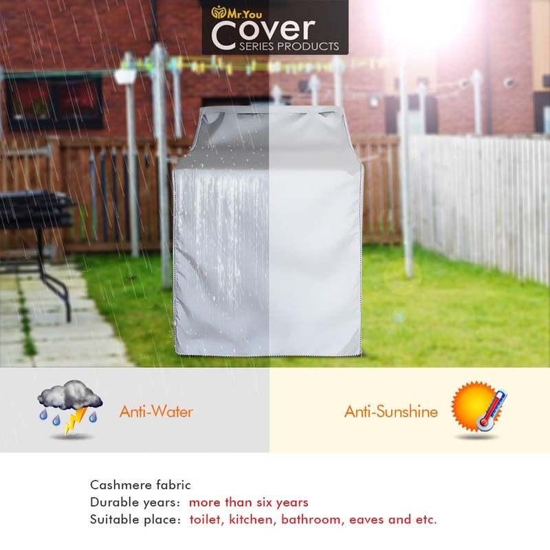 Mr.You Wash Machine Cover,Washer/Dryer Cover for Front-loading Machine,With Double Zipper