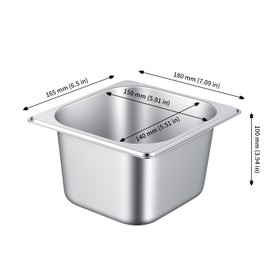 JAPCHET 10 Pack Anti-Jam Hotel Pans, 1/6 Size Stainless Steel Steam Table Pan, 4 Inch Deep, Metal Food Storage Pan for Catering Commercial Kitchen Hotel Restaurant Buffet Supplies