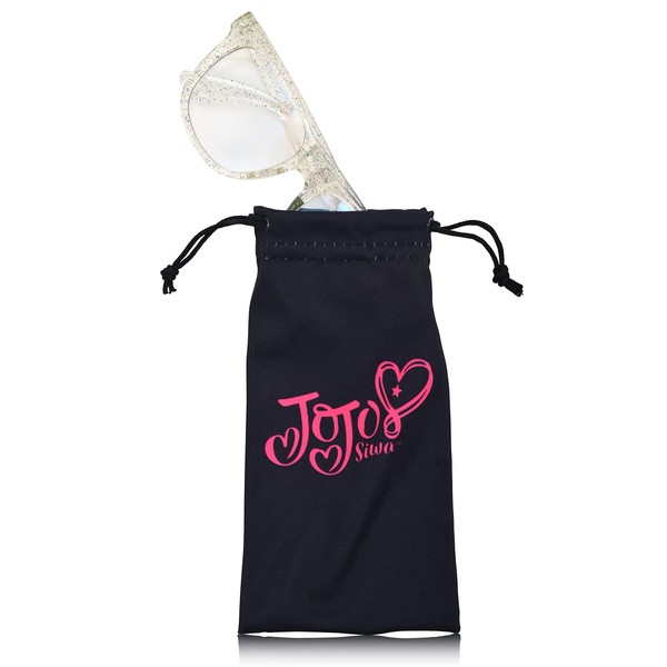 Jojo Siwa Blue Light Blocking Glasses with Pouch Juniors Computer Glasses for Women Eyewear Screen Protection (Sparkle Pink)