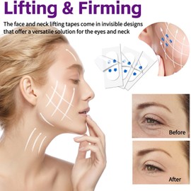 120 Piezas Face Lift Tape para Rostro, Invisible Lifting Facials Parche para Estiramiento, Etiqueta Estiramiento Facials para Cara para Reducir Las Arrugas Faciales de Doble Barbilla y La Piel Flácida