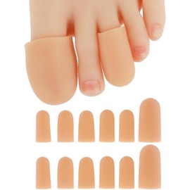 12 Pieces Silicone Toe Protectors, Original Soft Toe Cap Toe Protectors to Protect from Rubbing Ingrown Toenails Corns Blisters Hammer Toes and Other Painful Toe Problems for Men and Women