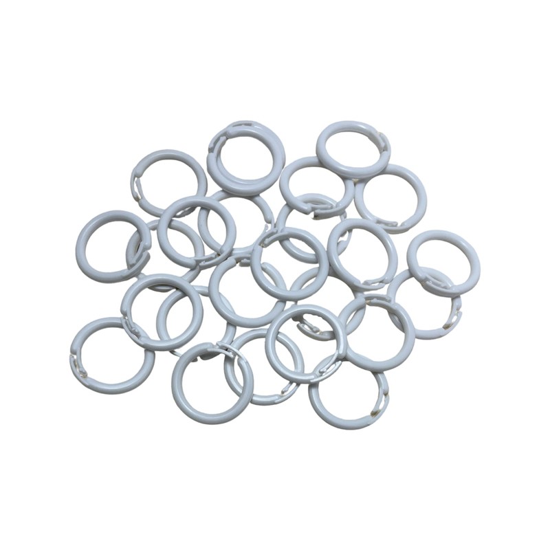 DMSE Wholesale Plastic Split Ring Curtains Roman Shades Valances (White,