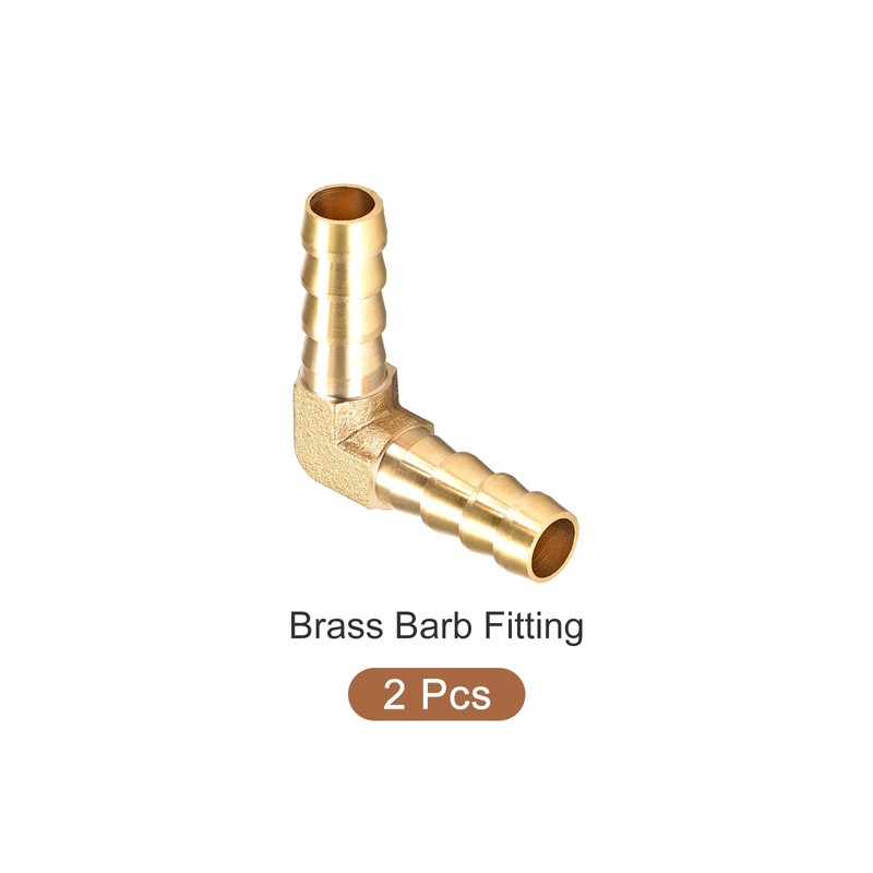 METALLIXITY 2pcs Right Angle Brass Barb Fitting (10mm) Barb Connector