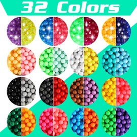 Eenua Water Beads Starter Set 3200 Beads in 32 Colours Magic Craft Set Children's Water Beads for Children from 4 Years Craft Beads with Craft Accessories for Beginners Gifts for Girls