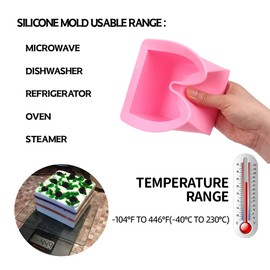 BAKER DEPOT 500ML Silicone Mold For Handmade Soap Mold Toast Mold Bread Mould Square, Set of 2