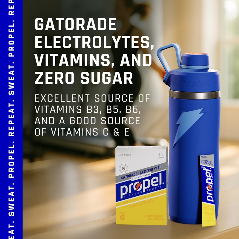Propel Electrolyte Enhanced Water Drink Mix Powder Packets, Lemon, Zero