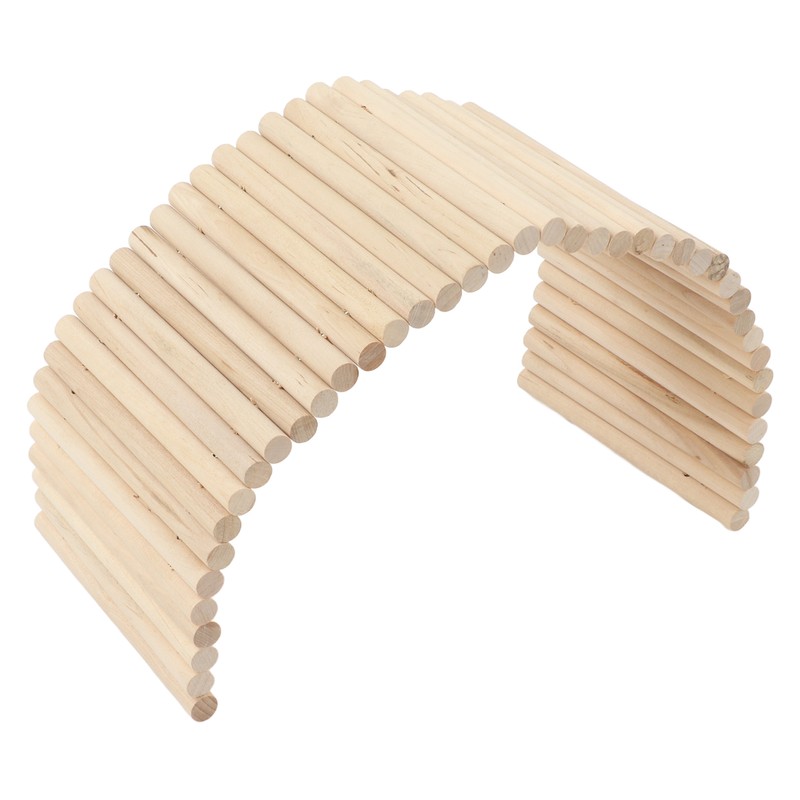 Pet Hideout Bridge Wooden Safe Bendable Small Pet Climbing Tunnel