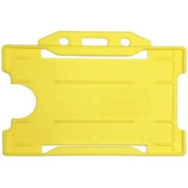 Yellow Recyclable Single-Sided Rigid Open Faced ID Card Badge Holders Horizontal/Landscape (CR80 54mm 86mm, Credit Card Sized) (Yellow)