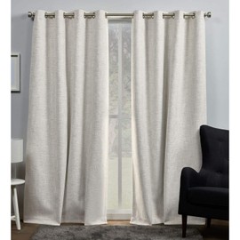 Exclusive Home Curtains Burke Blackout Grommet Top Curtain Panel Pair, 52x96, Latte