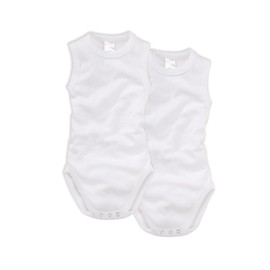 wellyou Baby Bodysuit Sleeveless Made of 100% Super Soft Cotton - Set of 2 Children's Sleeveless Bodysuit for Girls and Boys - Baby Bodysuit Short Sleeve - Baby Bodysuit Made in EU - Short Sleeve