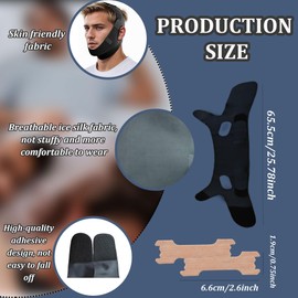 Anti Snoring Chin Strap for Sleeping-Adjustable Jaw Strap with Double Chin Support, Breathable Snore Stopper for Side/Back Sleepers, Travel & Home Use（Black）