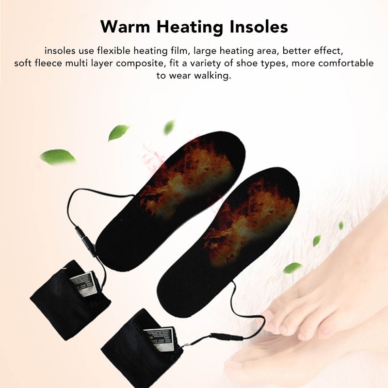 Heated Insoles Soft Warm Breathable Cuttable Electric Heating Insoles with