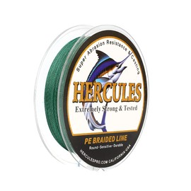 HERCULES Super Strong 1000M 1094 Yards Braided Fishing Line 6 LB Test for Saltwater Freshwater PE Braid Fish Lines 4 Strands - Green, 6LB (2.7KG), 0.08MM