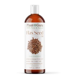 Flaxseed Oil 16 oz. Virgin, Unrefined Cold Pressed 100 Pure Natural Carrier - Skin, Body And Face. Great For Psoriasis  More                          