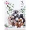 King Cole Knitting Pattern - 9142 - Koalas in Truffle