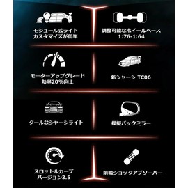 Turbo Racing C76 Turbo Racing 1:76 RC Car, TC06 New Chassis, Wheelbase Adjustable, Modular Light, Technical Compliance, Proportional Control, Car Toy, Full Set of RTR