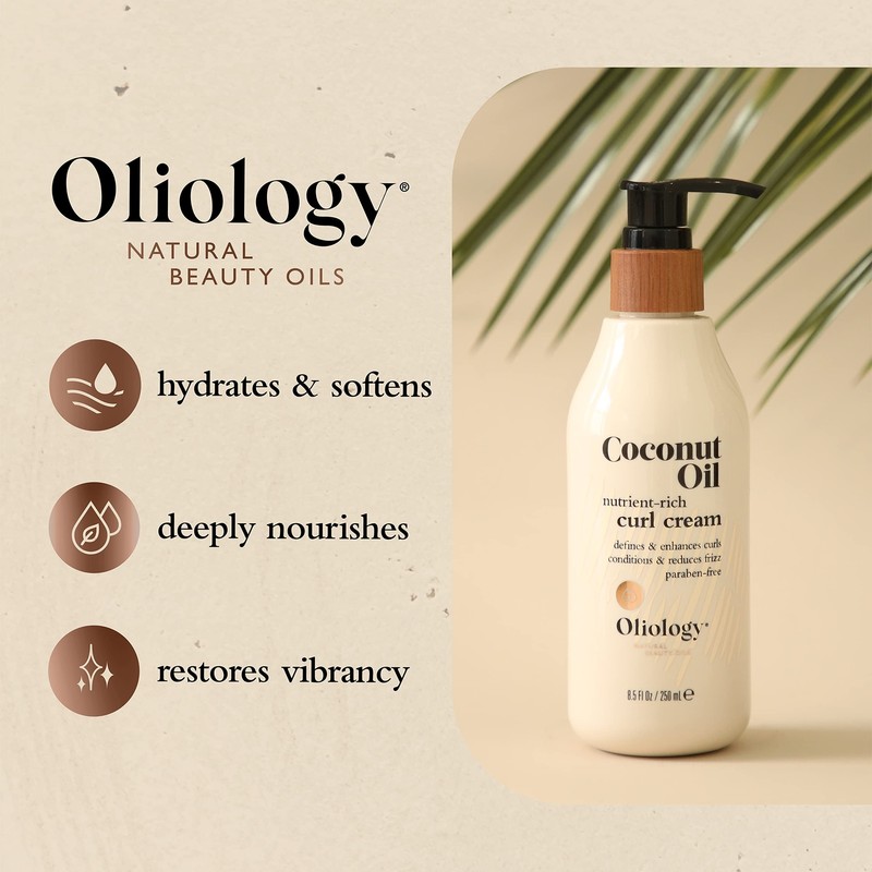 Oliology Coconut Oil Curl Cream 8.5oz defines curls reduces frizz