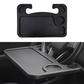Wogomz Car Steering Wheel Desk, Multipurpose Steering Wheel Trays, Double-Sided Car Seat Stand Trays for Laptop and Eating, Travel Car Accessories Fits Most Vehicles Steering Wheel (Black)