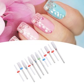 12pcs Ceramic Drill Bits Milling Cutter Drill Bit Electric Grinding Machine Milling Cutter Files for Nail Repairing Beauty