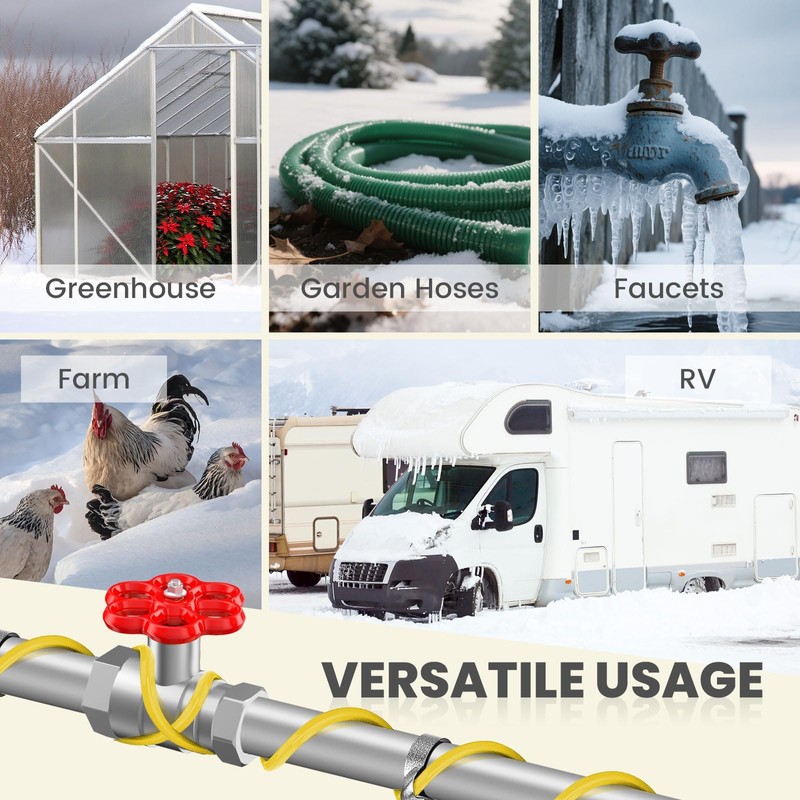 YeloDeer 18 Ft Pipe Heat Cable for Water Pipe Freeze