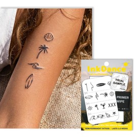 Semi-Permanent Tattoo, Aloha Hawaii, Surf Vibes, Shaka, Waves, Long Lasting Temporary Tattoos, Waterproof Plant-Based Ink, Lasts 1-2 Weeks, Color Develops in 24 Hours X247