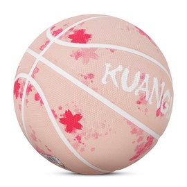 Kuangmi Fancy Basketball, Office Regulation Size 7(29.5"), Rubber Streetball, Made for Indoor Outdoor Basketball Games (Sakura)