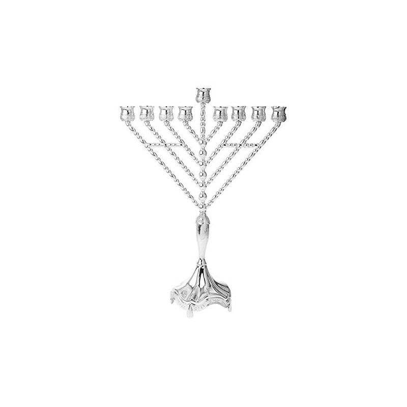 Oil Menorah Silver Plated Chabad Rambam Fits Standard Chanukah Oil