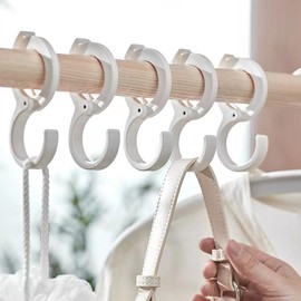 ZAAWUUT 8 Pieces Adjustable S Shaped Clip Hooks, Crossbar Hooks, Windproof Hooks, Table Edge Hooks for Home, Office, Workshop, Exhibition (White)