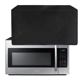Klmnop Microwave Oven Cover, Heat-Resistant and Waterproof Toaster Oven Dust Cover， Universal Suitable for Most Microwave Ovens(Black)