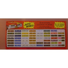 Unbranded Auto World 1:25 Scale Vintage 1961 Model Car License Plate Decals