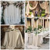 Eviznbou Beige Table Runner 2 Pcs 90x300cm Rustic Gauze Fabric