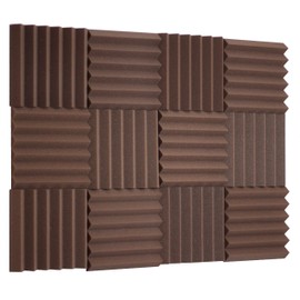 2" Wedge Acoustic Soundproofing Foam Tiles - Brown 12 Pack