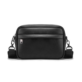 Bandolera Hombre, Crossbody Hombre, Bolsa Hombre de Cuero Impermeable, Correa de hombro extraíble，ligero y casual,Para Uso Diario,Deportes,viajes,Empresas (Negro)