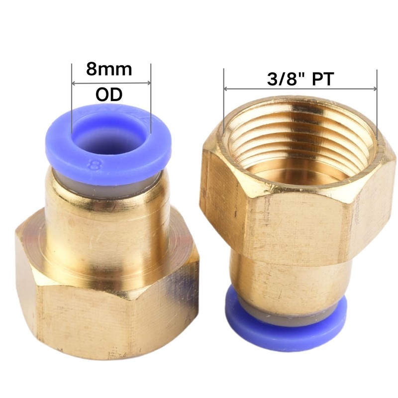 Pack of 4 8 mm Pipe Outer Diameter x 3/8