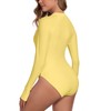 RELLECIGA Women's Lemon Yellow Long Sleeve Rash Guard One Piece