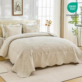 DaisyHuang Oversized King Bedspread 120×118,4 Piece Light Beige