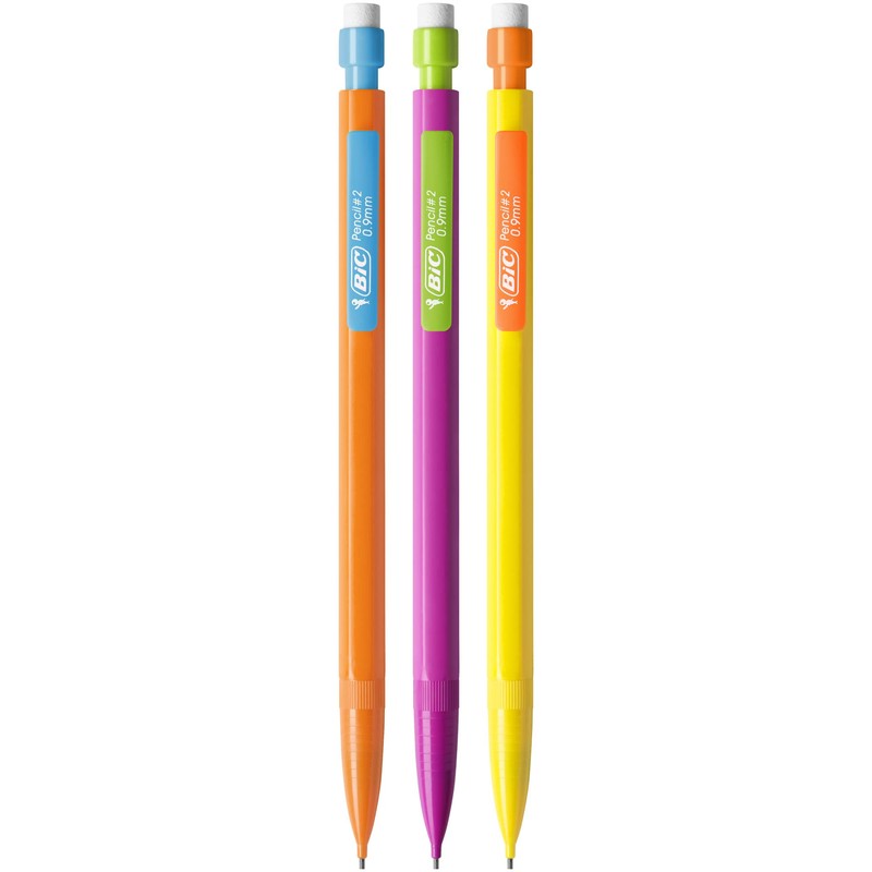 BIC Xtra Strong Mechanical Pencils with Erasers, Thick Point (0.9mm),