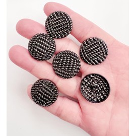 PEPPERLONELY 10 botones de metal de lujo para ropa, jeans, manualidades, pantalones, blazer, costura, chamarra, fabricación de joyas (negro, 20 mm)