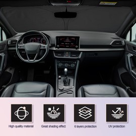 LUWU Kompatibel mit Skoda Karoq Kodiaq 2017-2022 2023 Windschutzscheibe Sonnenschutz Faltbare Sonnenblende für Auto Blockiert UV-Strahlen