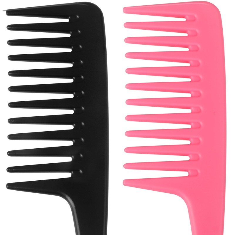 TRIXES Shower Hair Combs – 2-Pack – With Hooked Handle